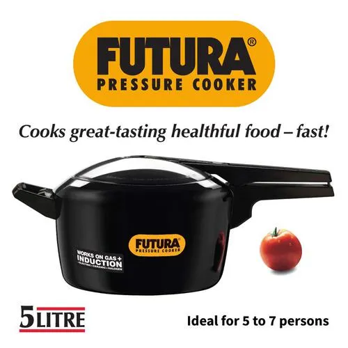 Hawkins Futura Hard Anodised Aluminium Pressure Cooker - Induction Base Black, IFP50, 5 L-2.webp